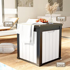 DRATO 51 Gallon Deck Boxes Resin Outdoor Storage Box UV Resistant Outside Deck Box with Lockable Lid for Patio Furniture（Black and White，51 Gallon） - Image 4