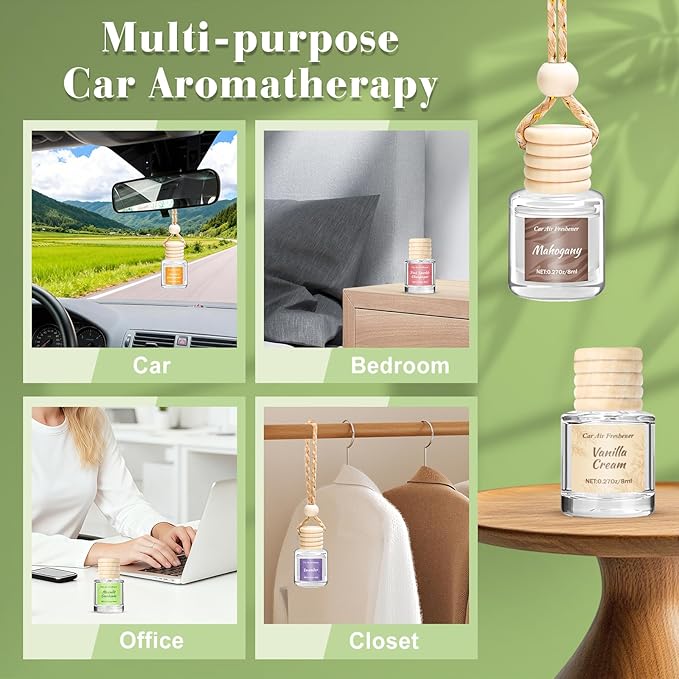 6 Pack Car Air Freshener for Women, Long Lasting Slow-Release Natural Essential - Image 9