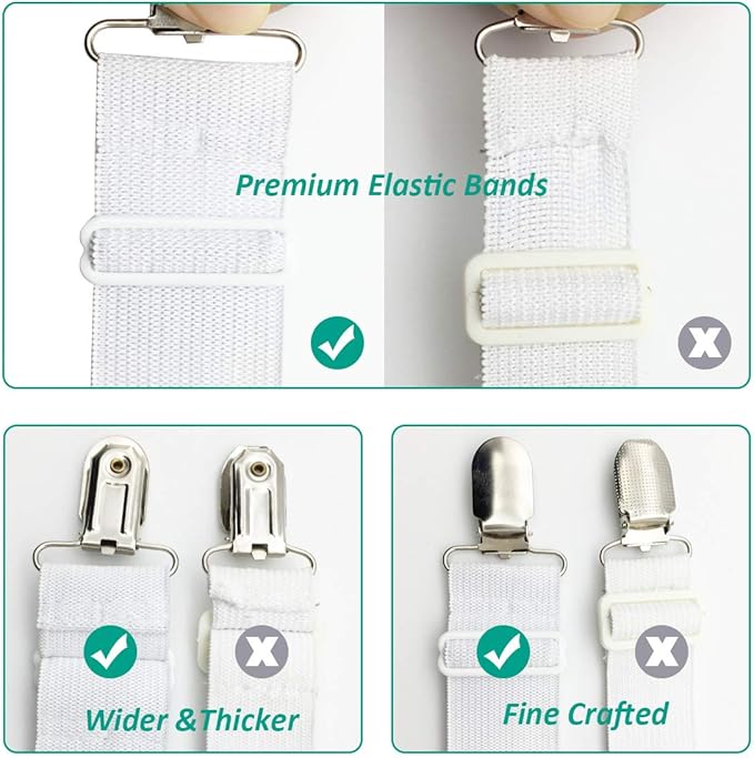 Bed Sheet Fasteners, Adjustable Mattress Suspenders, Mattress Cover Straps - Image 6