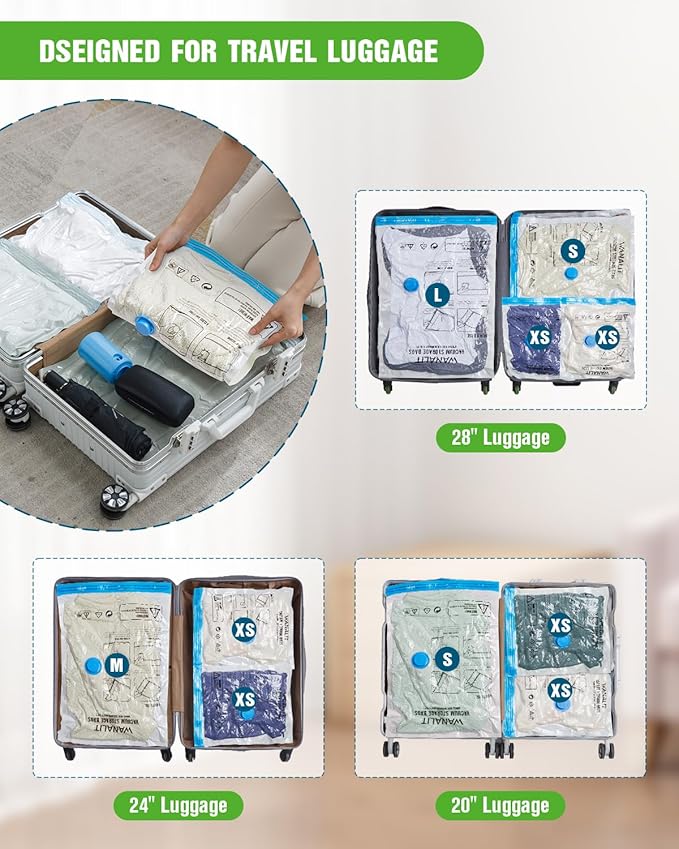 Vacuum Storage Bags for Travel, 16 Pack Vacuum Seal Bags - Image 6