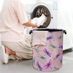 Colorful Dragonfly Laundry Basket, Foldable - Image 7