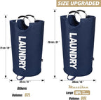 90L Large Laundry Basket, Freestanding Tall Clothes Hamper, Collapsible Laundry - Image 3