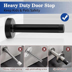 Door Stopper, Stainless Steel Doorstop Wall Protector, Matte Black - Image 4