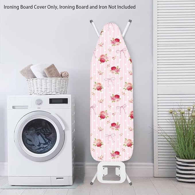 Bowknot Rose Flower Ironing Board Cover Elastic Edge - Image 3