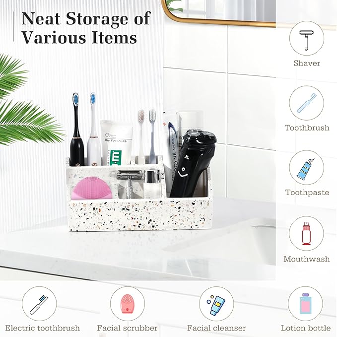 Luxspire Bathroom Counter Organizer, Toothbrush Holder - Image 2