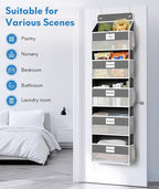 Over The Door Organizer Hanging, 5 Shelf Behind The Doors Storage, Pantry Door - Image 7