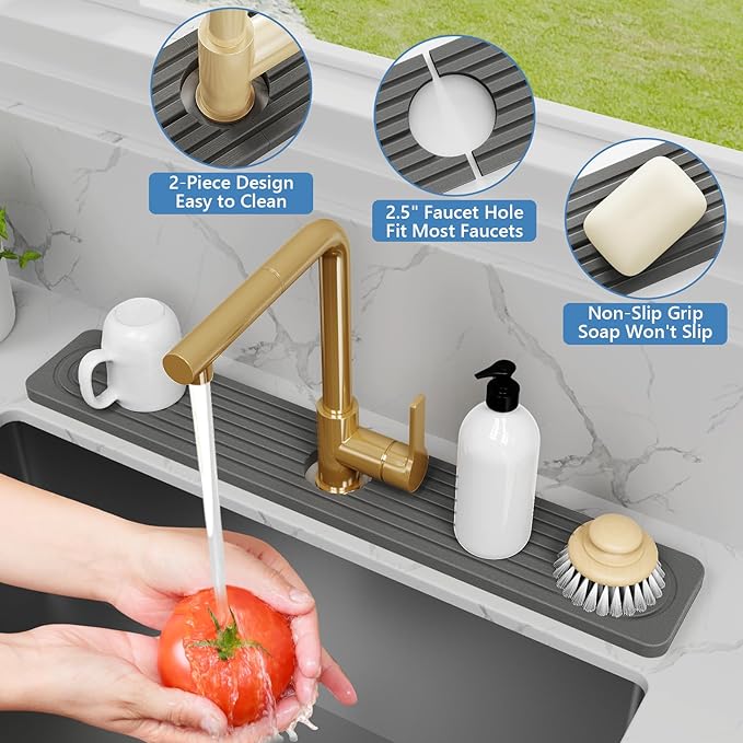 24'' Longer Faucet Mat for Kitchen Sink Stone Faucet Mat for Kitchen Sink - Image 4