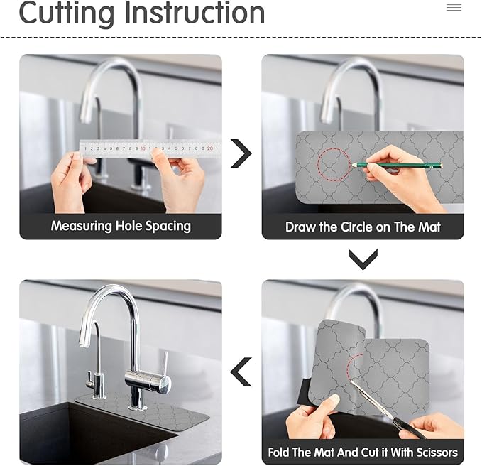 Kitchen Sink Splash Guard 1 PC 30 Inch Sink Faucet Mat Splash Guard - Image 4