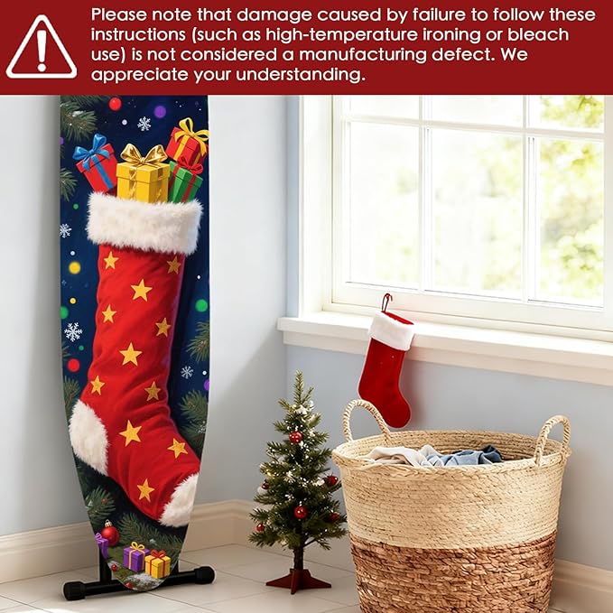 Nuxovilar Ironing Board Covers Winter Stocking Pattern Polyester 15x54 Inches - Image 6
