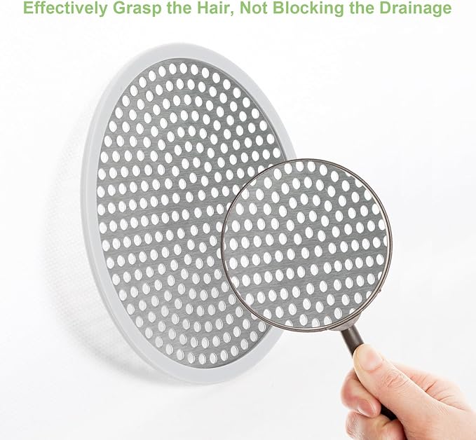 Shower Drain Hair Catcher Strainer Stainless Steel Silicone - Image 6