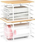 2 Pack Extra Large Stackable Pantry Organizer, Wall Mount Garbage Bag Holder by Stylstoreazy