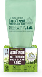 Green Earth Compostable Tall Kitchen Food Scrap Trash Bags, Compost Bin - Image 4