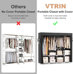 VTRIN Portable Closet for Hanging Clothes 67 Inch Wide Large Capacity Portable - Image 7