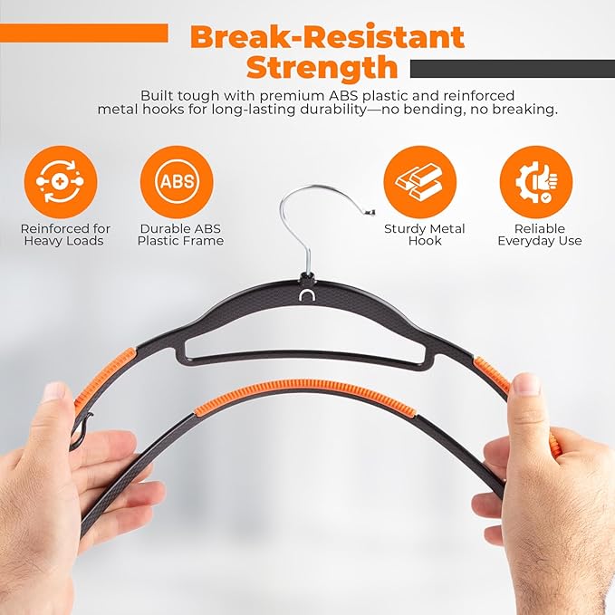 Plastic Hangers 20 Pack, Cascading Slim Space Saving Clothing Hangers - Image 5