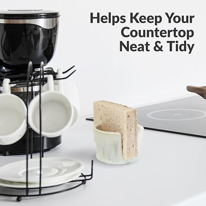 Elevated Lifestyle Ceramic Sponge Holder – Sink Caddy Organizer, Decorative - Image 7