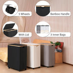 Lagre Laundry Basket with Wheels, Laundry Hamper with Lid, 160L Clothes Hamper - Image 5