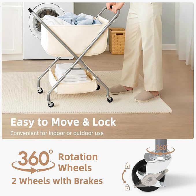 STORAGE MANIAC Collapsible Laundry Cart - Image 5