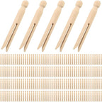 Zubebe 200 Pack Wooden Clothespins 4.3 Inch Vintage Dolly Clothes Pegs Wood by Zubebe