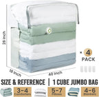 TAILI Vacuum Storage Bags 4 Pack, Extra Large Cube, Supe Jumbo Vacuum Seal Bags - Image 2
