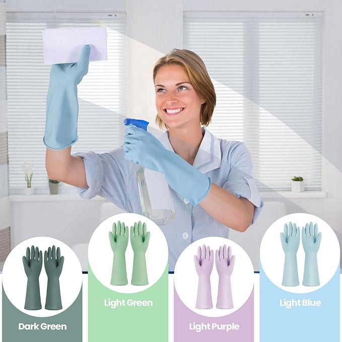 Cleaning Gloves for Dishwashing, 4/5 Pairs Reusable Kitchen Gloves for Wash - Image 6