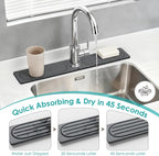 4Pcs Stone Faucet Mat for Kitchen Sink, Diatomite Quick Dry Water Absorbing - Image 3