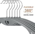 Grey Plastic Hangers 30 Pack, No Shoulder Bumps Ultra Thin Space Saving Clothes - Image 7