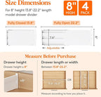 Lifewit 8" Tall 4 Pack Drawer Dividers, 35-56.5cm/13.8-22.2" Expandable Drawer - Image 3