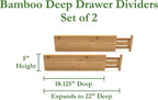 Lipper International 8897 Bamboo Wood Custom Fit Adjustable Deep Kitchen Drawer - Image 2