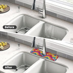 Abstract Colorful Tie Dye Kitchen Sink Splash Guard Faucet Mat Super Absorbent - Image 4