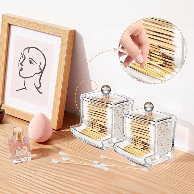 SheeChung 10Oz Acrylic Qtip Holder Dispenser - Image 3