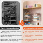 X-cosrack 6 Tier Closet Hanging Organizer, Clothes Hanging Shelves - Image 5