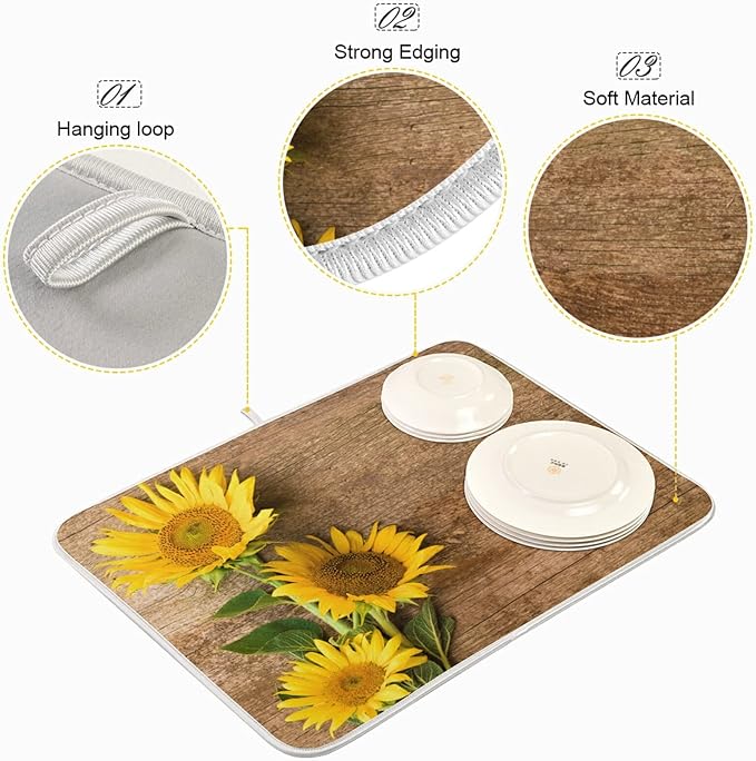Absorbent Dish Drying Mat for Kitchen Counter - Image 4