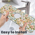 Faucet Draining Mat For Kitchen Sink, Colorful Flowers Floral Diatom Mud - Image 6