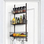 Over the Door Basket Organizer 3 Tier Hanging Basket Door Shelf Rack Heavy Duty - Image 2