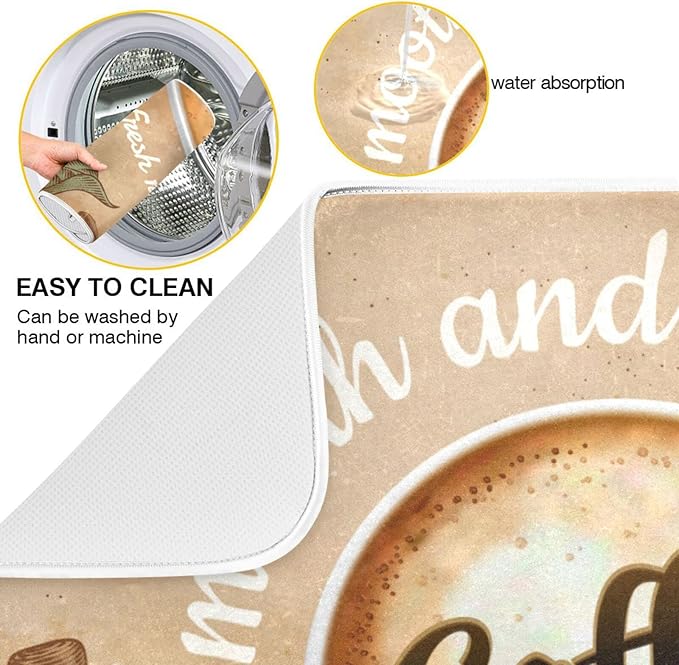 Super Absorbent Dish Drying Mat, Microfiber Fast-Drying Dish Mat, Kitchen Dish - Image 2