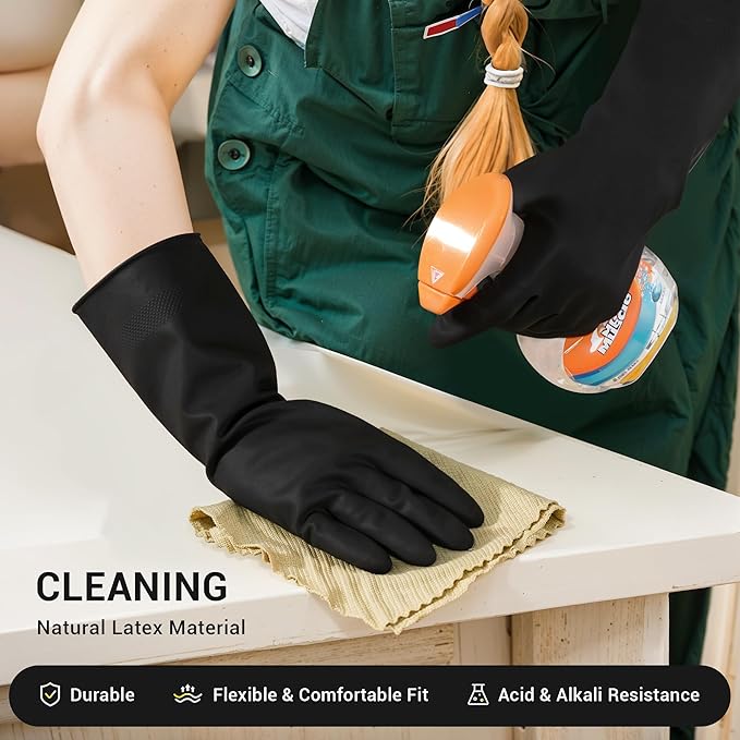 ThxToms 3 Pairs Dishwashing Gloves, Reusable Latex Cleaning Gloves - Image 5