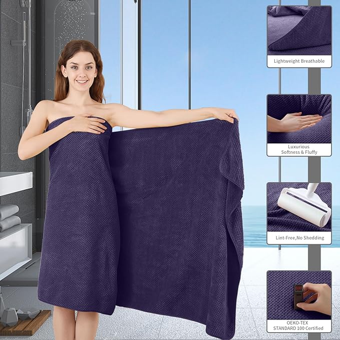 Extra Large Bath Towel Set of 4, Oversized Bath Sheet Super Soft Highly - Image 4