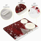 Christmas Tree Dish Drying Mat 18x24 inch Xmas New Year Snowflake Wooden Dish - Image 4
