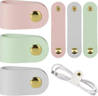 6pcs Leather Cord Organizer Reusable Cable Straps PU Leather Cable Organizer by salbsever