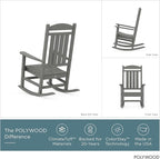 POLYWOOD Presidential Rocking Chair in Slate Grey - Image 3