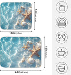 Starfish and Seashell on The Summer Beach Dish Drying Mat - Image 2