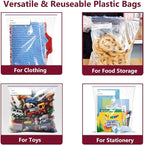 Large Plastic Bags With Zipper Top and Writable White Block, 2 Gallon, 2-Mil - Image 3