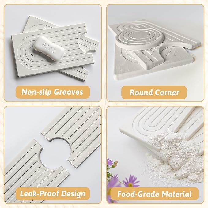 Quick Dry Stone Sink Splash Guard, Instant Drying Stone Tray - Image 6