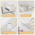 Detachable Faucet Handle Drip Catcher, Dish Drying Mat Soap Sponge Holder Tray - Image 6