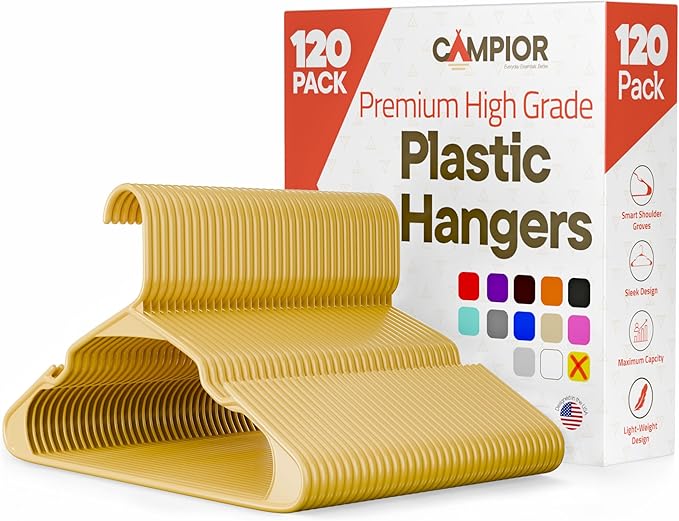 Plastic Clothes Hangers – Heavy Duty Hanger Set, by Campior