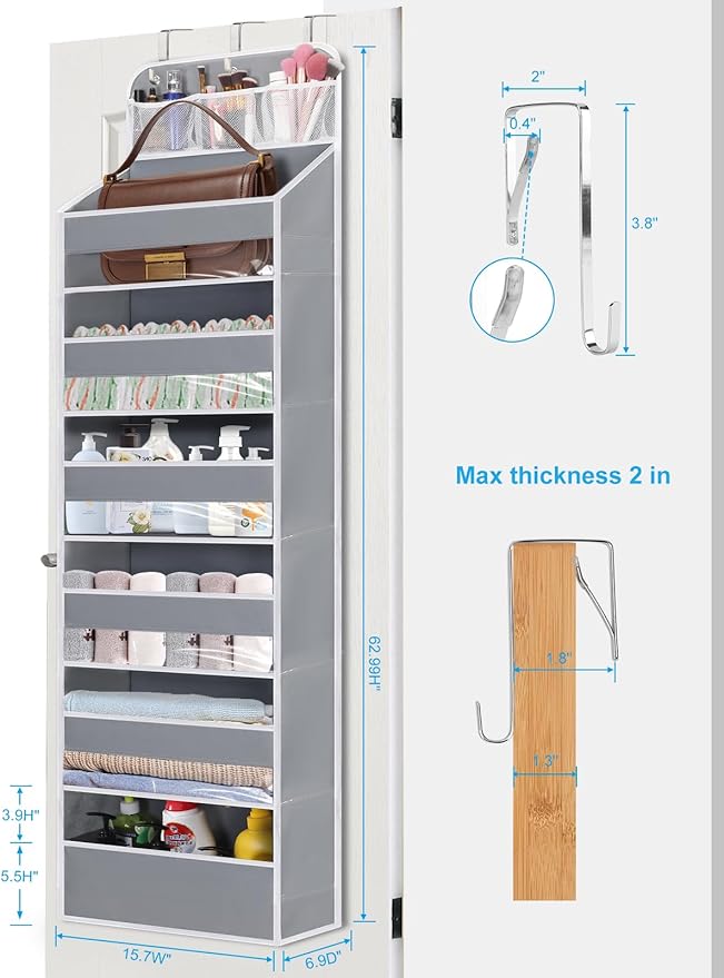 Over the Door Organizer 7 Tiers - 55lb Heavy Duty Door Hanging Organizer - Image 4