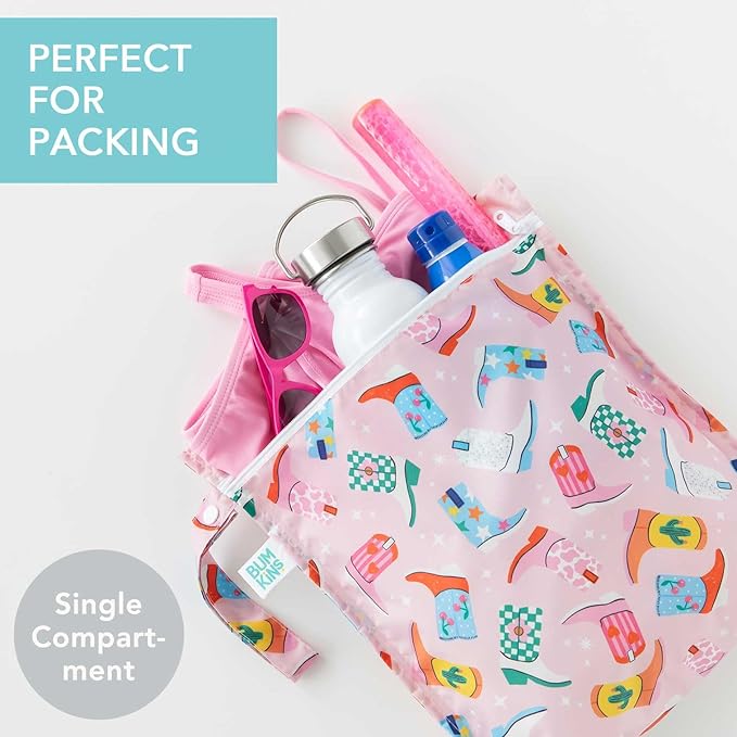 Bumkins Waterproof Wet Bag for Baby, Swim Suit, Cloth Diapers, Pump Parts - Image 2