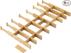 Bamboo Drawer Dividers with Inserts kitchen drawer organizer Adjustable by FILWH