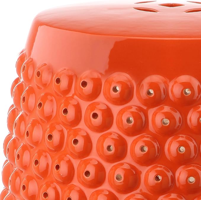 Safavieh Stella Glazed Ceramic Decorative Garden Stool, Orange - Image 4