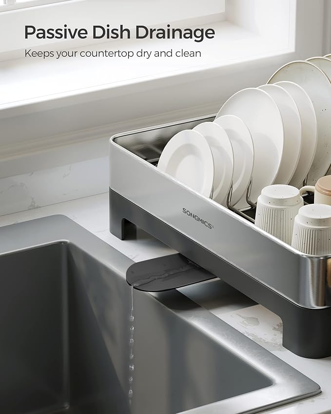 SONGMICS Dish Drying Rack, Premium Stainless Steel Dish Rack - Image 5